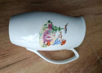 Bajkowy dzbanek dla dzieci porcelana PRL Chodzież krasnal
