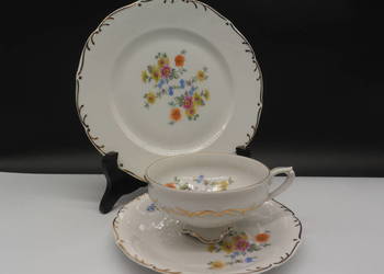 TRIO Von Schierholz PLAUE Luksusowa Porcelana z Turyngii Antyk