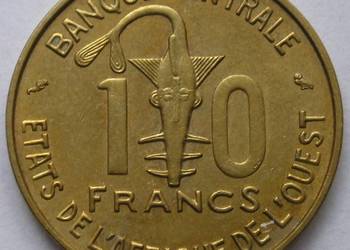 FRANCUSKA AFRYKA ZACHODNIA 10 FRANKÓW 1966 - STAN OKOŁOMENNICZY