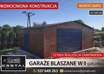 Garaż Blaszany |Blaszak |Garaże| Drewnopodobny | Orzech | - ESSTAL -