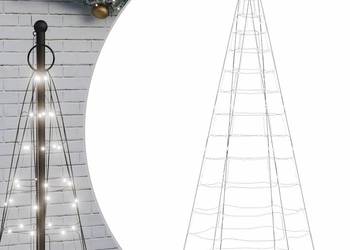 vidaXL Choinka LED na maszcie 200 LED Zimna biel (SKU:358109)