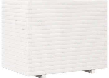 Donica ogrodowa biała 90x60x725 cm lite drewno sosnowe WM-3282605
