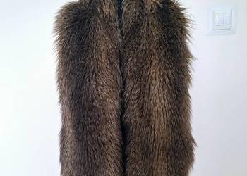 Brązowa kamizelka bezrękawnik futerko damskie H&M 36 eleganckie