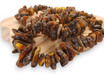 Korale z bursztynu, BURSZTYN bałtycki bryłeczki polerowane #1055