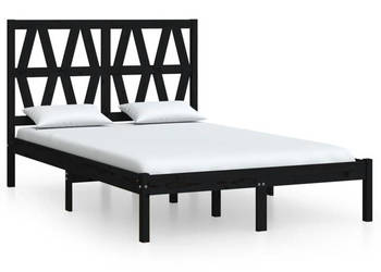 Rama łóżka czarna lite drewno sosnowe 140x190 cm WM-3103982