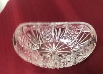 Kryształowa "łódka" z grubego szkła PRL lata 70 XX wieku Vintage