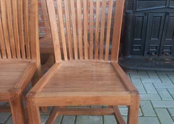 Krzesła tekowe drewniane 2 szt kolonialne twarde drewno (207)