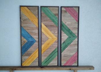 Obraz z drewna potrójny tryptyk 89 x 81 cm