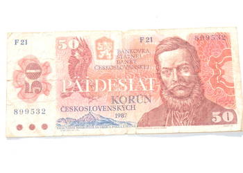 Stary banknot 50 koron Czechosłowacja 1987 unikat