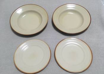 Stare talerz głęboki deserowe Tułowice porcelit PRL