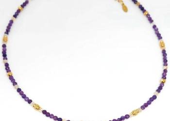 NASZYJNIK GRECKA BOGINI KSIĘŻYCA KSIĘŻYC KAMIEŃ AMETYST CYTRYN STAL 316L