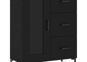 Szafka czarna 695x34x90 cm materiał drewnopochodny WM-828045