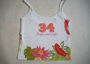Top Crop Wzór Kwiaty Lato Bluzka 36 S M