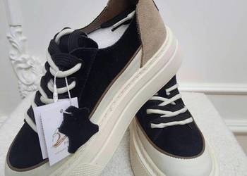 Damskie sneakersy naturalna zamszu-skora