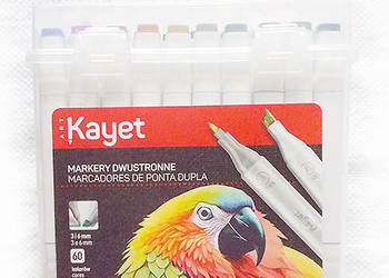 permanentne markery dwustronne 60, artystyczne markery w pudełku 60 kolorów