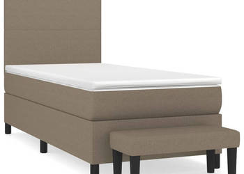 Łóżko kontynentalne z materacem taupe tkanina 80x200 cm WM-3136393