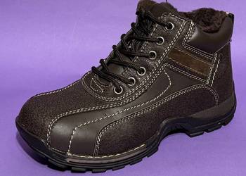 Brązowe młodzieżowe ocieplane buty rozmiar 39 (TR14)