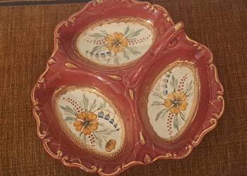porcelanowa patera ręcznie malowana sygnowana Gouda - vintage