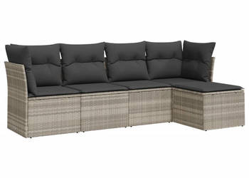 5-cz. zestaw mebli do ogrodu poduszki jasnoszary rattan PE WM-3249401