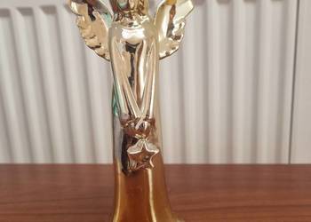 Anioł ceramiczny złoty figurka
