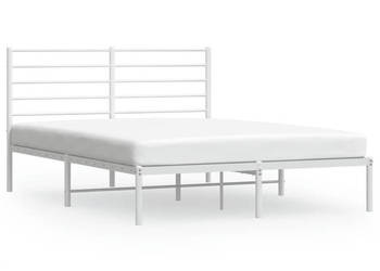Łóżko Metalowe Białe Rama Łóżka Ze Stelażem 120x190 cm WM-352365