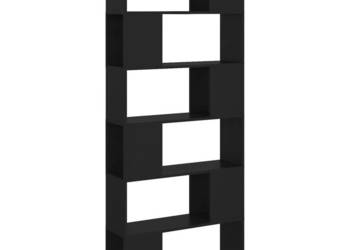 Regał na książki/przegroda czarny 80x24x186 cm WM-809153