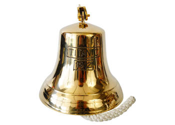 Mosiężny dzwon okrętowy marynistyka dzwonek z sznurem titanic Mosiężny dzwon okrętowy marynistyka dzwonek z sznurem titanic
