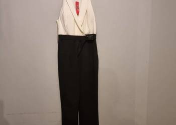 Elegancki biało- czarny kombinezon damski Wal G rozm.XL