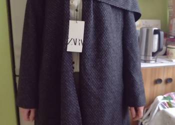 (40/L) ZARA/Wełniano-jedwabny płaszcz z szalem z Madrytu (40/L) ZARA/Wełniano-jedwabny płaszcz z szalem z Madrytu