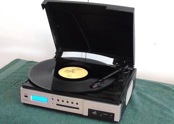 Gramofon igła radio USB mp-3 REC AUX wzmacniacz głośniki. DOSTAWA