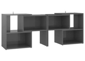Szafka pod TV szara na wysoki połysk 104x30x52 cm WM-808358