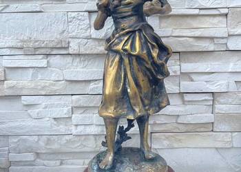 Stara rzeźba figura z brązu wys 47 cm