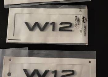 NOWY klejany czarny znaczek W12 emblemat logo przyklejane