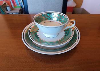 3-częsciowy zestaw do herbaty/kawy. Stara niemiecka porcelana