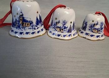 Porcelanowe dzwoneczki świąteczne