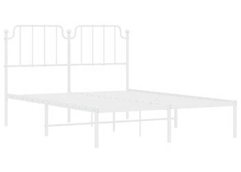 Łóżko Metalowe Białe Rama Łóżka Ze Stelażem Biała 150x200 cm WM-373938