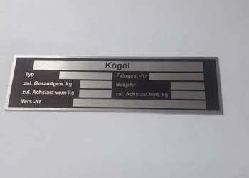 Tabliczka znamionowa Kogel