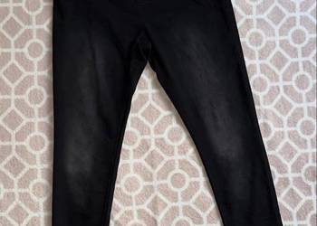 Czarne spodnie z gumką w pasie bawełna poliester elastan