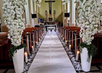 Dekoracja kościoła i sali na wesele i ślub