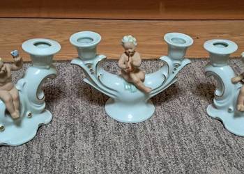 Stare świeczniki 3 szt. porcelana Wagner & Apel Niemcy
