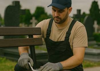 Montaż ławeczek nagrobnych, na cmentarzu, przy grobie, cena, Wrocław