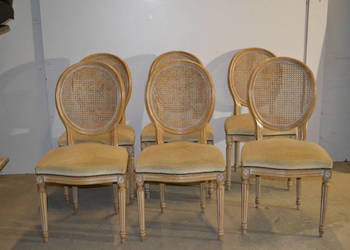 krzesła medaliony 6 szt. rafia
