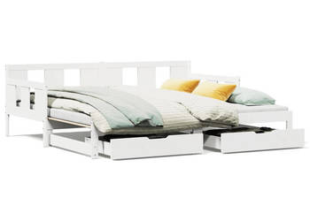 Sofa rozsuwana z szufladami bez materaca białe 90x190 cm WM-3302230