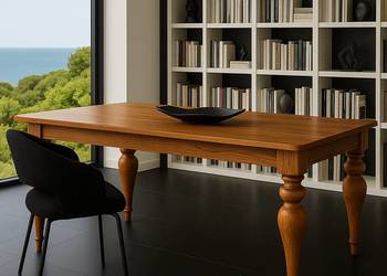 Stół lub biuro lity dąb frezowane nogi 240x90 Stół lub biuro lity dąb frezowane nogi 240x90