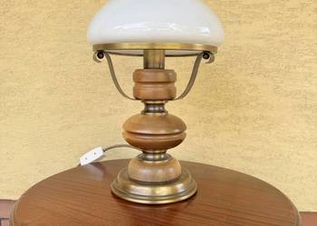 Lampka stołowa szafkowa stylowa szklany klosz naftowa alladyn lampa