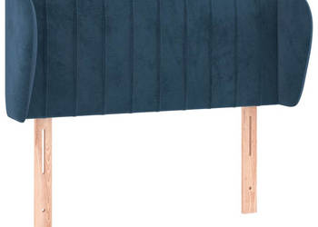 Zagłówek uszak ciemnoniebieski 83x23x78/88 cm aksamitny WM-3117416