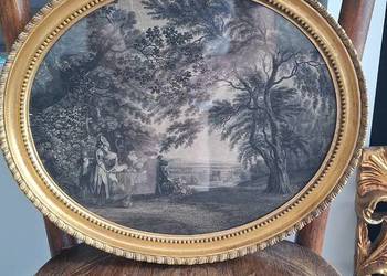 Oryginalna angielska rycina z końca XVIII wieku (ok. 1788). W złoconej wikt