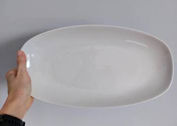 duży, biały półmisek, porcelana Chodzież, owalny duży, biały półmisek, porcelana Chodzież, owalny