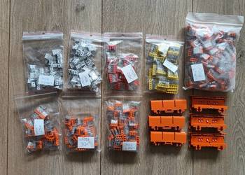 Duży zestaw Wago 2, 3, 4 i 5 tor na drut 385szt szybkozłączka instalacyjna