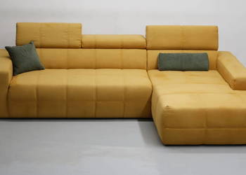 TGJ DESIGN narożnik regulowane zagłówki rogówka sofa kanapa tkanina salon